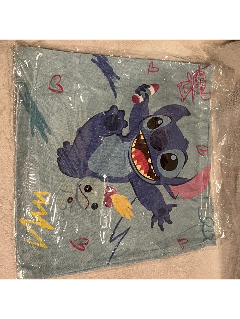 Stitch Blue Print Tote Bag